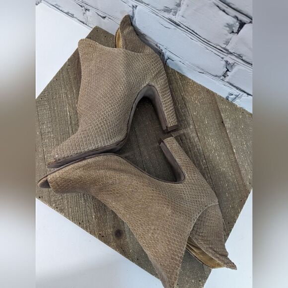 Officiene Creative Snake skin leather peep toe booties 37 - Picture 8 of 8